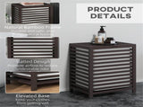 55L Bamboo Laundry Basket with Lid & Removable Liner Bag, Large Cloth Hamper for Bathroom & Bedroom 64163704