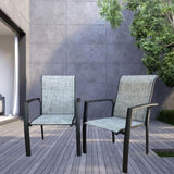 VRSHWO Garden Patio Chairs Set of 2, All Weather Metal Outdoor Dining Chairs , Garden, Poolsides, W213P335869