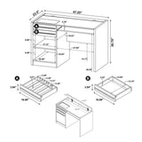 Connect-it Office Desk with Charging Station in Cappuccino B016P163683