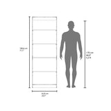 FM FURNITURE Dam Bookcase with Open Storage and 5 Shelves, Stained Walnut B128P301394