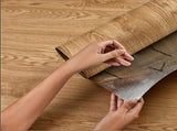 3D Retro Laminate Vinyl Flooring Roll, Peel and Stick Linoleum Wood Grain, Vinyl Plank Floor Tiles, 97414543