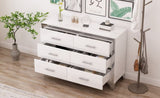 Elegant High Gloss Dresser with Metal Handle,Mirrored Storage Cabinet with 6 Drawers for N733P205355K