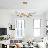 Modern Crystals, 9 Lights Golden for Living Room Bedroom, Dining Room W1340P189548