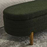 ZNTS Ottoman Oval Storage Bench,Rubber Wood Leg, Green W487P178761