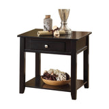 Black End Table with Bottom Shelf B062P209100