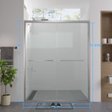 56-60"x74" Aluminum Frame Double Sliding Shower Door,Bypass Bathroom Sliding Door with Premium 1/4" W2011P330163