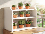 3-Tier Desktop Storage Shelf, Raised Guardrail Anti-Fall Tabletop Organizer for Home Office 56877788