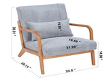 Mid-Century Modern Accent Chair, Arm Chair Living Room Chairs Pillow Upholstered Reading Chair 00018023