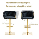 COOLMORE Vintage Bar Stools with Back and Footrest Counter Height Dining Chairs 2PC/SET W153990665