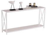 Triamine Board Cross Iron Frame Porch Table Sofa Side Table Reddish Oak Wood Grain 99848772