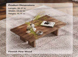 39.37" Solid Wood Coffee Table, 100% Real Wood Rectangular Center Table, 39.37" 23.62" 15.75", W5909P583175