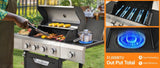 Propane Grill 4 Burner Barbecue Grill Stainless Steel Gas Grill with Side Burner and Cover for W1650P205088