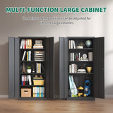 72"H Metal Garage Storage Cabinet, Black Tool Steel Locking Cabinet with Doors and 4 Shelves, Tall 74034896