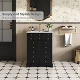 24" Bathroom Vanity a Drawer & Two Soft-Closing Doors, Painted Modern Bathroom Storage Cabinet N710P276692B