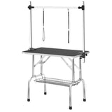 ZNTS 36" Professional Dog Pet Grooming Table Adjustable Heavy Duty Portable w/Arm & Noose & Mesh Tray W20608920