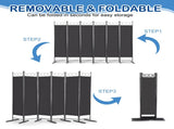 5.74FT 6-Fold Top With Shape 160g Polyester Cloth Plastic Feet Carbon Steel Frame Foldable Screen 49481759