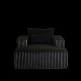 62.5-Inch Corduroy Sponge Sofa Lounge Chair,No Assembly Required,Fluffy Modern Sleeper Chair for W834P206042
