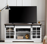 Multipurpose Sliding Door TV Cabinet Large Cabinet with 2 Sliding Glass Doors, TV Desk W1758P189946