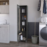 Lawen Tall Storage Cabinet, Single Door, 3 Broom Hangers B128P176121
