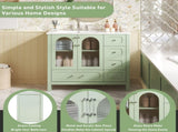 36" Bathroom Cabinet with Waffle Texture Doors, Bathroom Vanity with Four Drawers and Two N710P280025C
