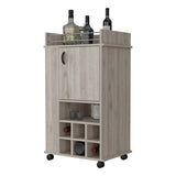 ZNTS Farson Bar Cart with 2-Side Shelf, 6-Built In Wine Rack and Casters B200P176136