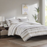 King/Cal King 3 Piece Clipped Jacquard Duvet Cover Set B03597384