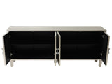 Stylish and Functional 4-Door Storage Cabinet with Pine Legs and MDF, for Living Room Bedroom,and W757P144373