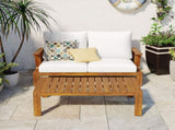 2 Pieces Outdoor Sofa Set 2-person Patio Seating Group Outdoor Conversation Set with Cushions and a N719P246159L