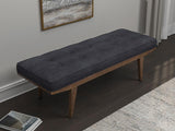 Grey and Oak Tufted Bench B062P145488