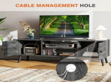 TV Stand for TVs up to 60", Modern Mid Century Entertainment Center with Storage, 2 Cabinet Media 97825216