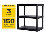 3-Shelf Standard Duty Plastic Storage Shelves, 43 x 21 x 14, 150lb Capacity 38553536