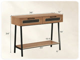 LED Console Table with Remote, 36 Narrow Entryway Table with 2 Fluted Drawers & Open Shelf, 16 RGB 10463961