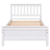 Twin Bed with Headboard and Footboard for Kids, Teens, Adults,with a Nightstand,Wite W50459230