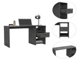 Omma Computer Desk, One Drawer, Two Shelves B070P188827