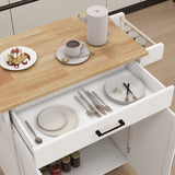 ZNTS Kitchen island rolling trolley cart with Adjustable Shelves & towel rack & seasoning rack rubber 06552763