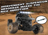 3 Batteries 112 Rock Crawler Rechargeable Off Road Truck 4WD , Metal Shell LED Headlights RC Remote 16356492