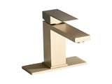 Bathroom Faucet Single Hole, Single Handle Stainless Steel Faucet for Bathroom Sink with Deckplate W1224P195904