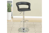 Bar Stool Counter Height Chairs Set of 2 Adjustable Height Kitchen Island Stools Black PVC / Faux HS00F1555-ID-AHD