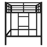 Twin Size Metal Loft Bed, Loft Bed with Easy Climbing Ladder and Guardrails for Kids, Black W1580P309651