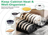 Adjustable Carbon Steel Sliding Cookware Storage Rack, Anti-Rust Pull Out Pan Lid Holder for Cutting 99423598