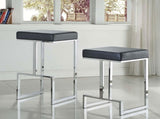 Black and Chrome Upholstered Counter Height Stool B062P145628