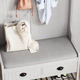 3-in-1 Hallway Hall Tree with 2 Storage Drawer and 4 Coat Rack, Wooden Entryway Shoe Rack Bench with W2557P195397
