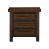 ZNTS Classic Brown Finish 1pc Nightstand of 3x Drawers Mango Veneer Wood Transitional Bedroom Furniture B01158292