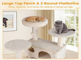 52" Tall Cat Tree Tower with Perches & Condos, Multi-Cat Playground with Scratching Posts 18176917