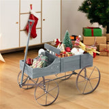 Wooden plant frame with wheels, Gray planting pot 98797943