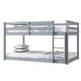 ZNTS Solid Wooden, Solid Rubber Wooden Twin over Twin Loft Bed with Ladder, with Bed Platform of W504P191663