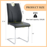 Black PU Dining Chair Set.Uniquely designed black dining chairs. PU material, paired with silver W2920P225024