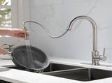 Single Handle High Arc Pull Out Kitchen Faucet,Single Level Stainless Steel Kitchen Sink Faucets 15374222