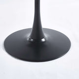 31.5"BLACK AND WALNUT Tulip Table Mid-century Dining Table for 2-4 people With Round Mdf Table Top, W234P143406