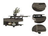Dark Brown 1-Drawer 1-Shelf Lift Top Coffee Table B06280373